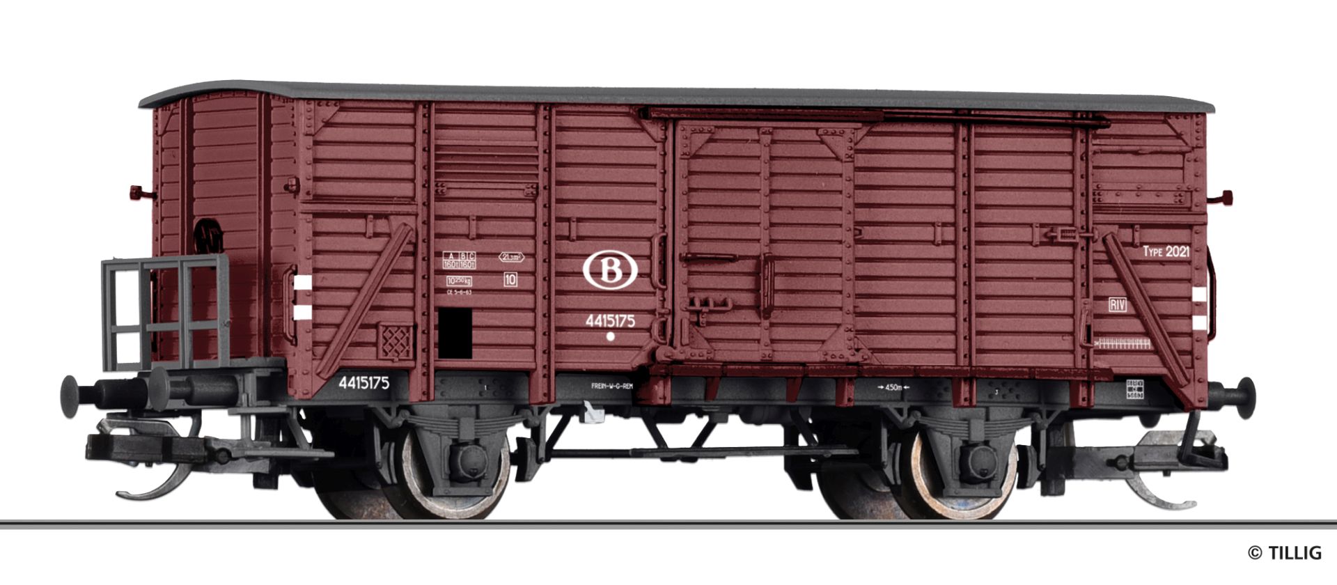 Tillig 17934 - Gedeckter Güterwagen 2021A, SNCB, Ep.III