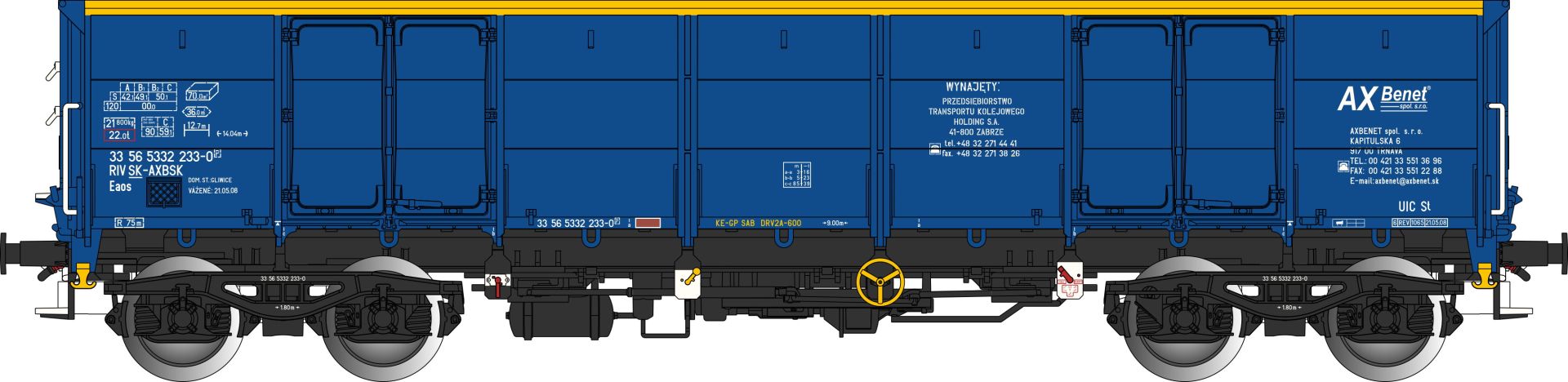 Albert Modell 533003 - Offener Güterwagen Eaos, SK-AXBSK, Ep.VI
