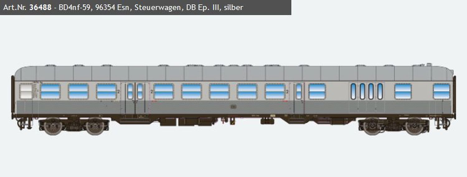 ESU 36488 - Steuerwagen 'Silberling' BD4nf-59, DB, Ep.III