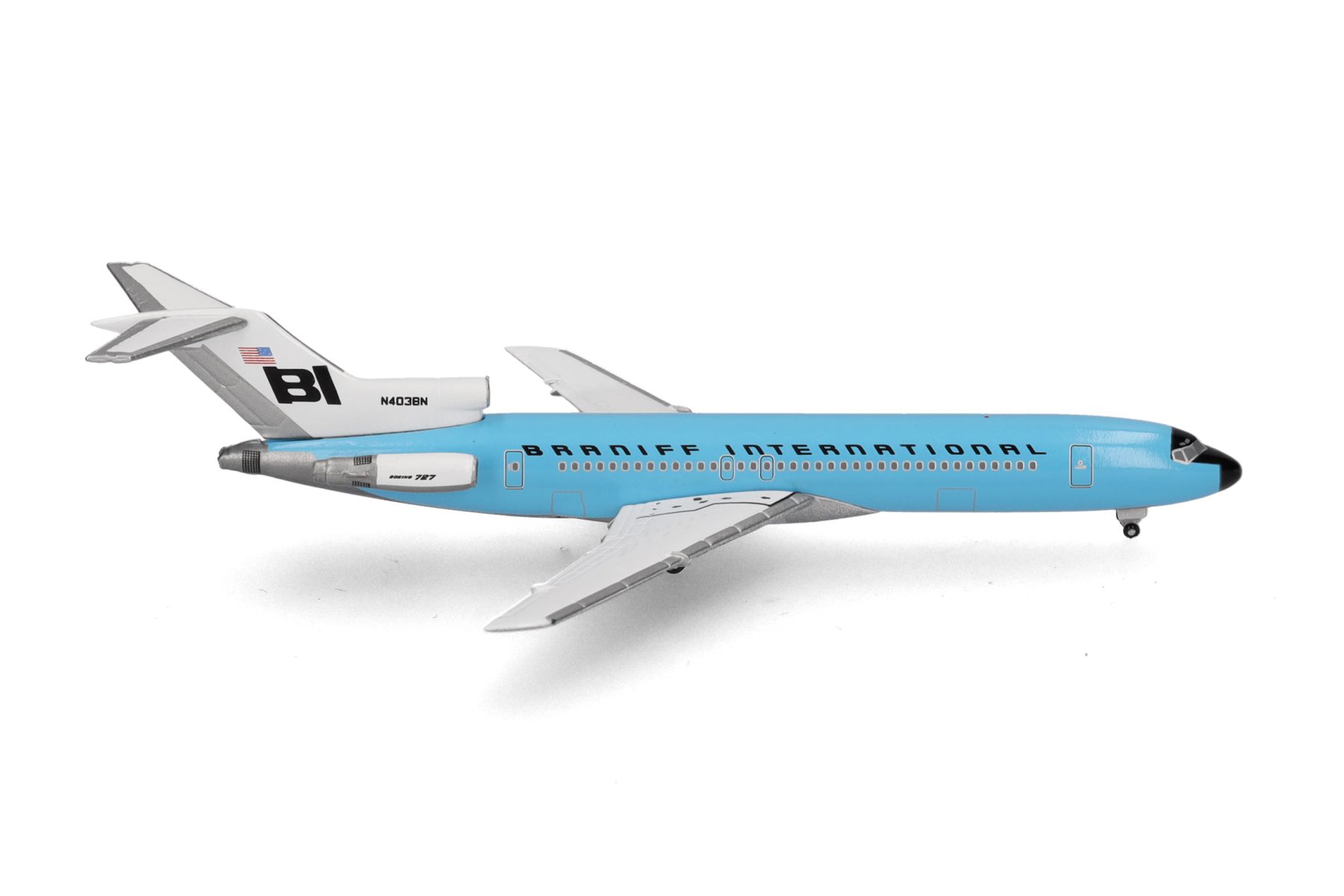 Herpa 537544 - Braniff International Boeing 727-200 - N403BN - Solid New Dark Blue