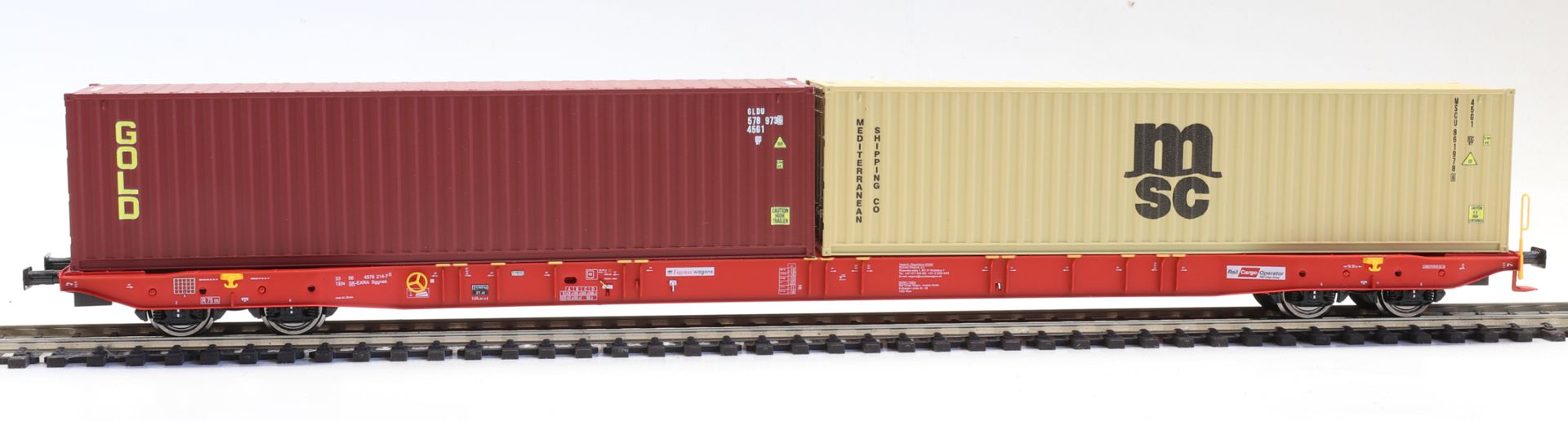 igra 96010092 - Containertragwagen Sggnss, Rail-Cargo, Ep.VI 'MSC und GOLD'