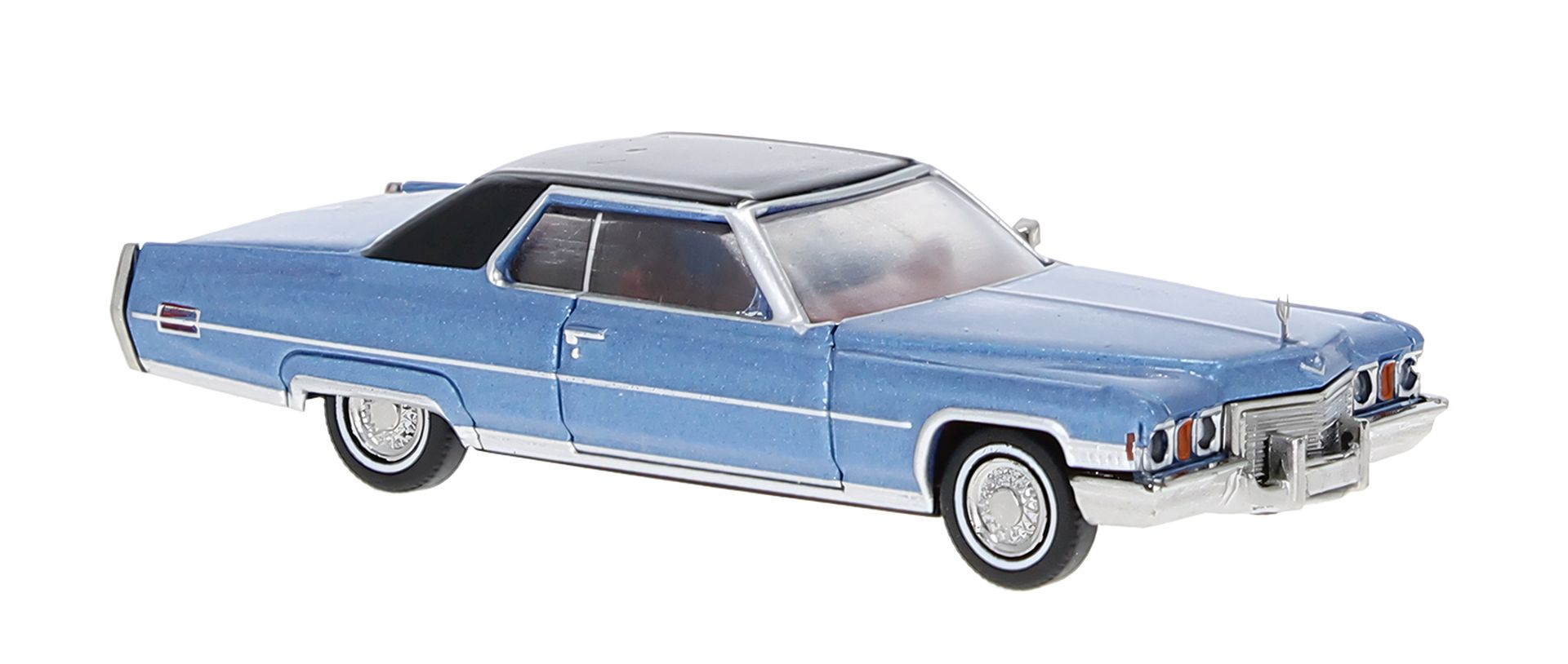 Brekina 18128 - Cadillac deVille Coupé, blau/schwarz