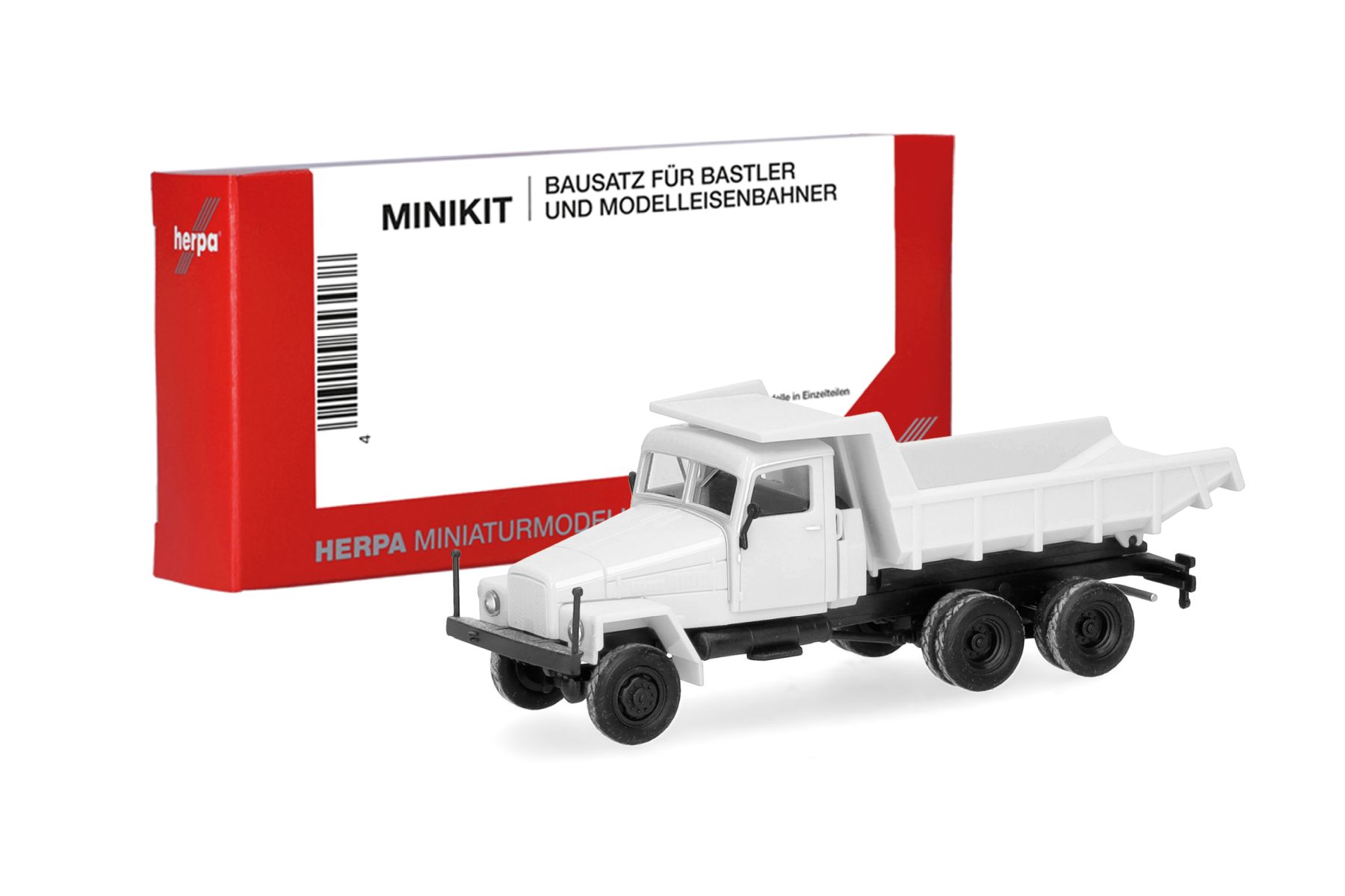 Herpa 014175 - MiniKit: IFA G5 Muldenkipper-LKW 3achs, weiß