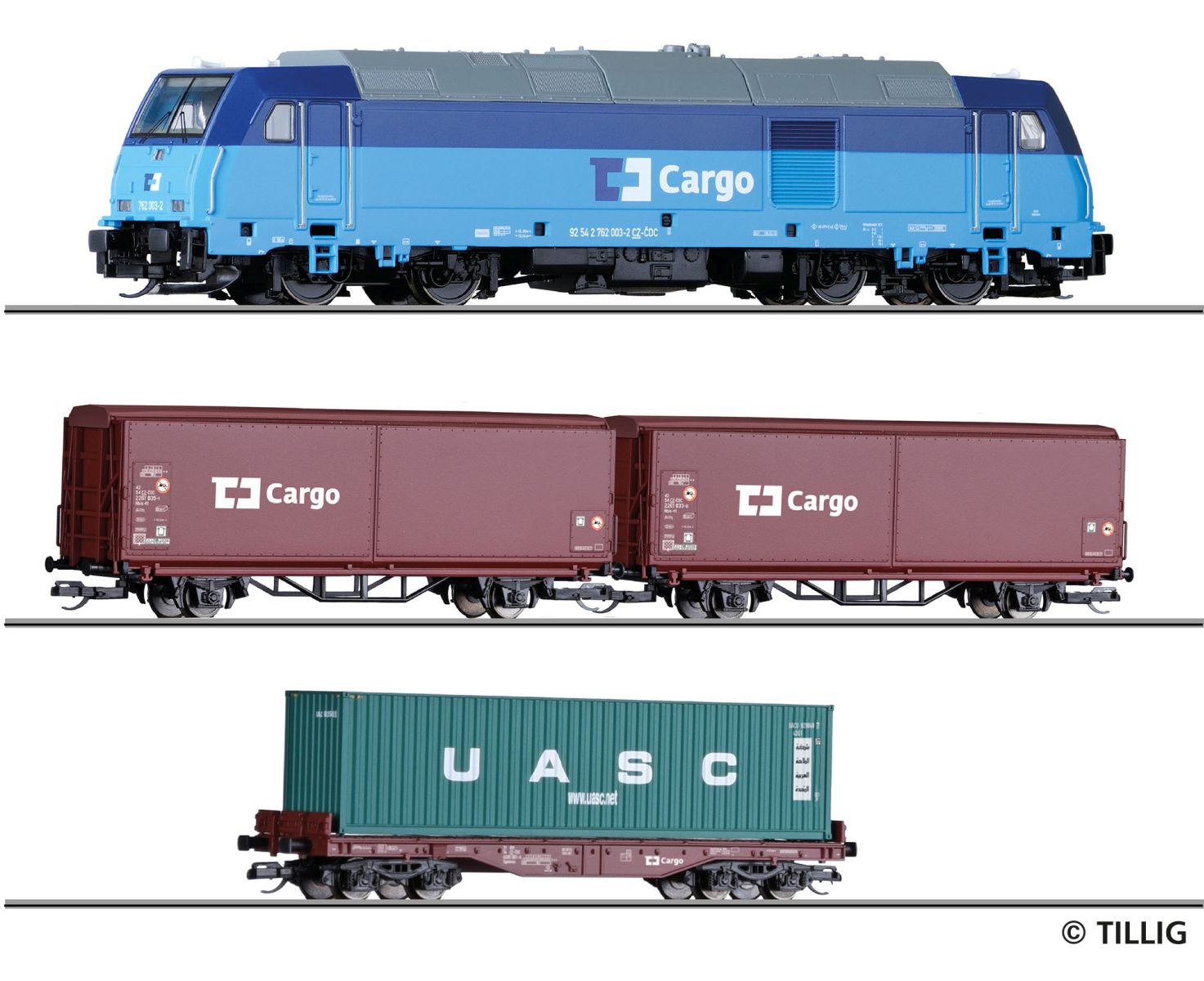 Tillig 01449 - Analoges Startset mit TRAXX und Güterzug, CD-Cargo, Ep.VI
