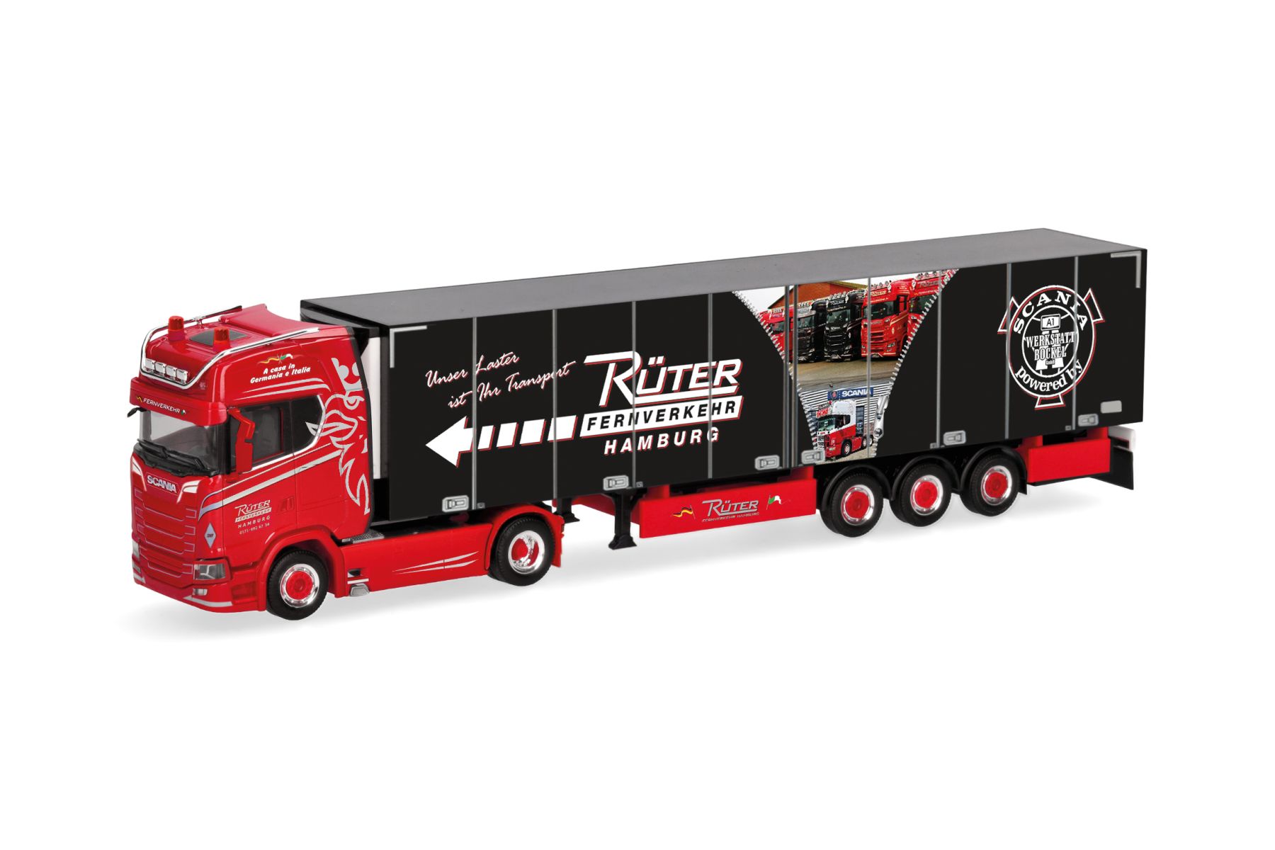 Herpa 320689 - Scania CS 20 HD Kühlkoffer-Sattelzug "Rüter"