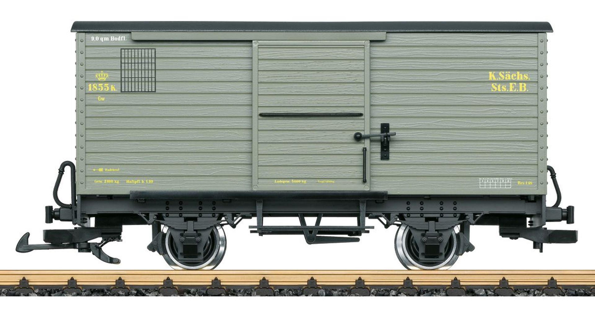 LGB 40272 - Gedeckter Güterwagen 1855 K, K.Sächs.Sts.E.B., Ep.I