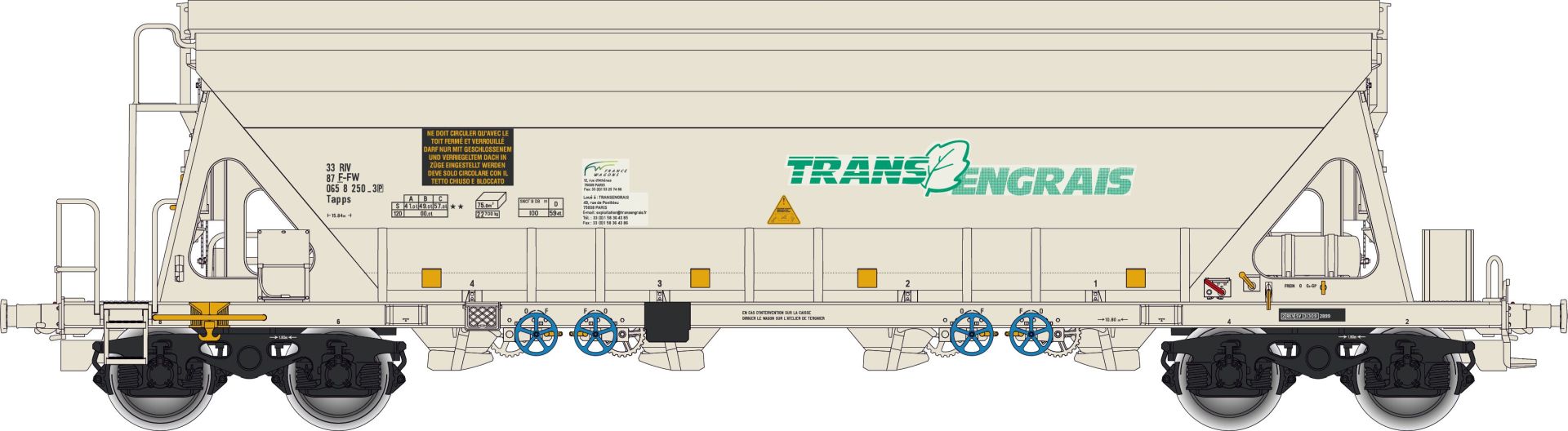 Albert Modell 065317 - Schüttgutwagen Tapps, F-FW, Ep.VI 'Trans Engrais'
