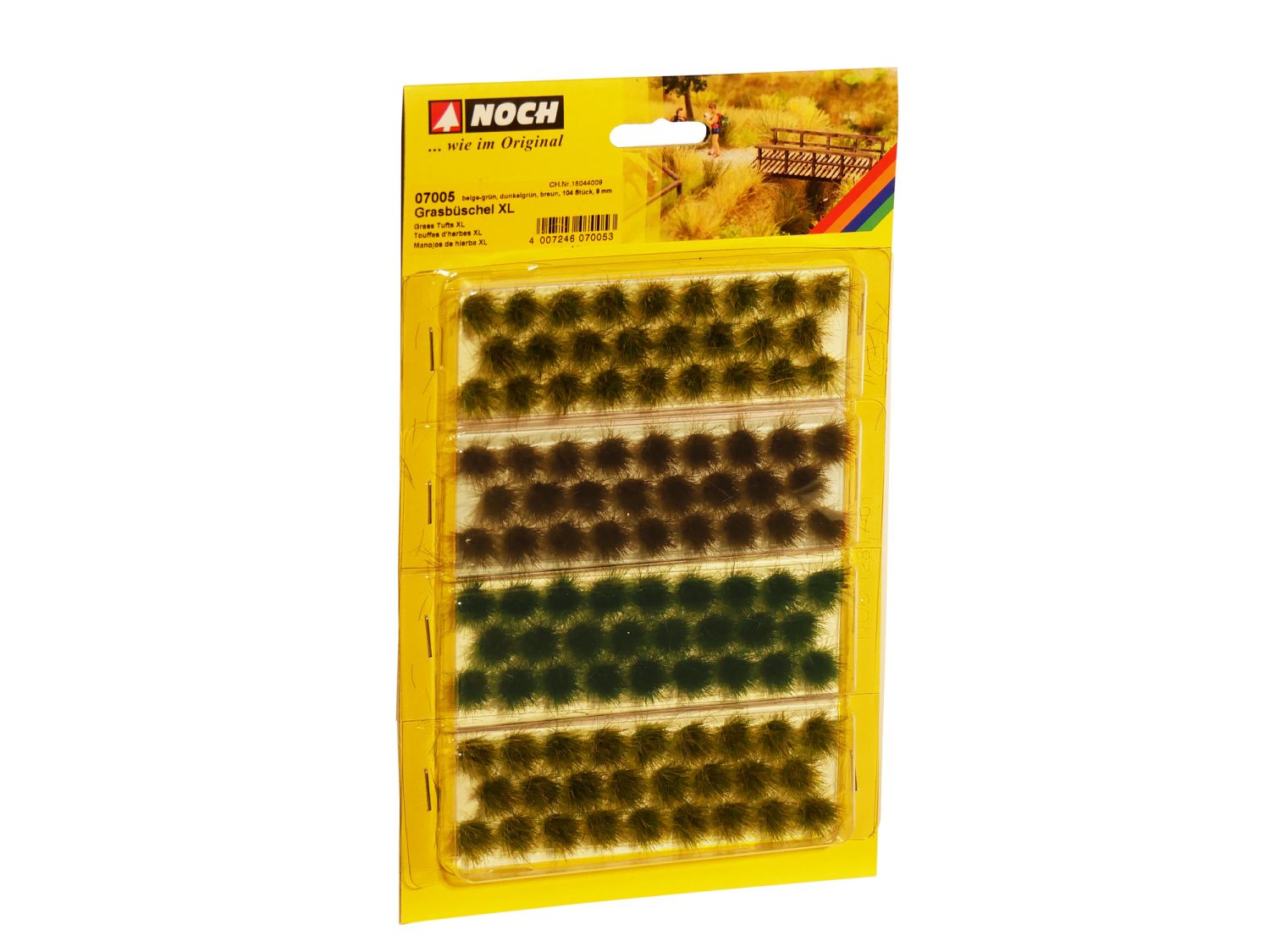 Noch 07005 - Grasbüschel XL beige-grün, 104 Stück, 9 mm