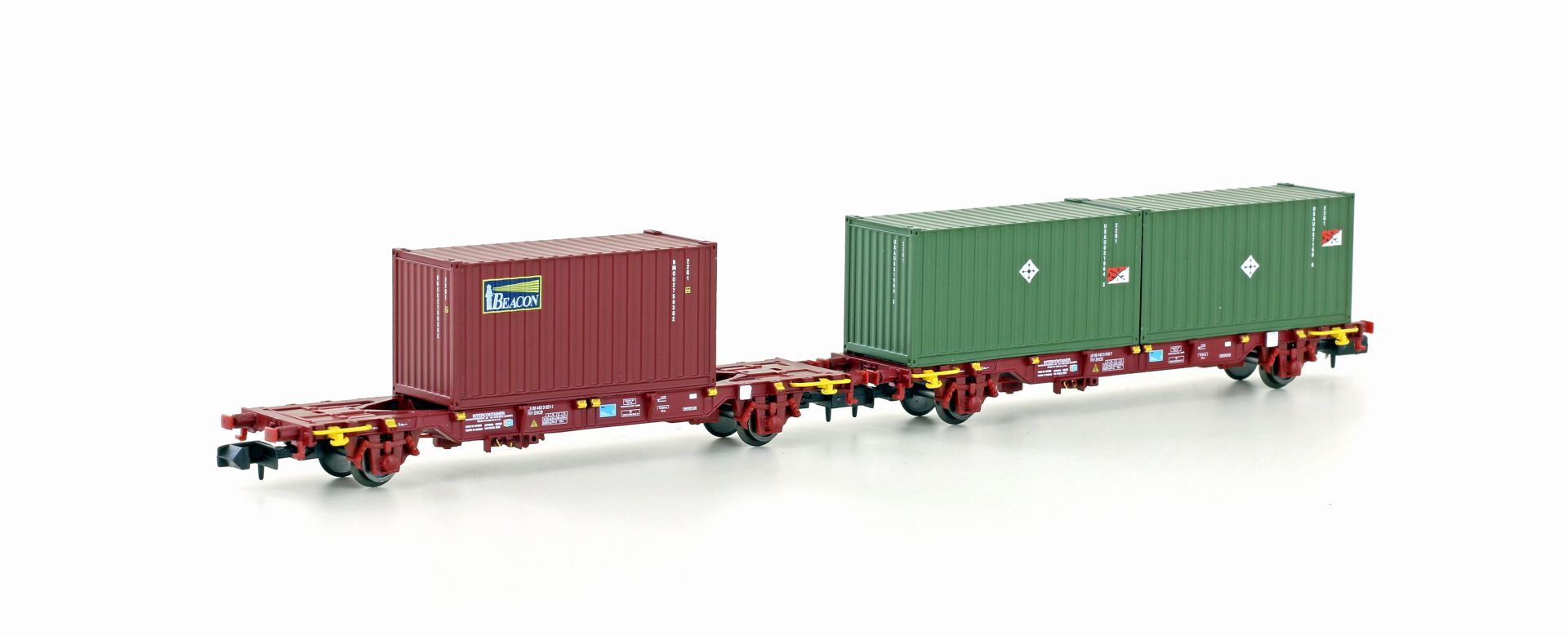 MF-Train MF33373 - 2er Set Containerwagen Lgnss, SNCB/IFB, Ep.V