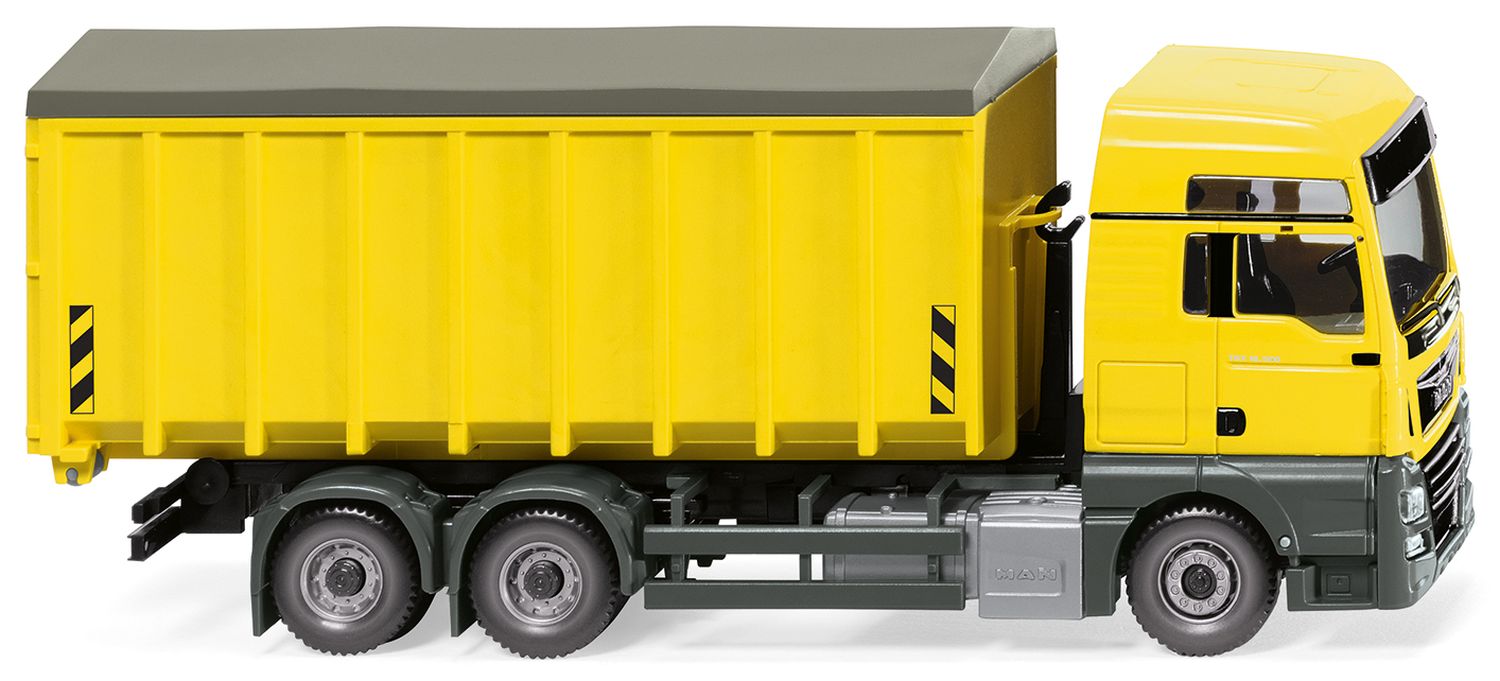 Wiking 067205 - Abrollcontainer (MAN TGX Euro 6c/Meiller) - zinkgelb