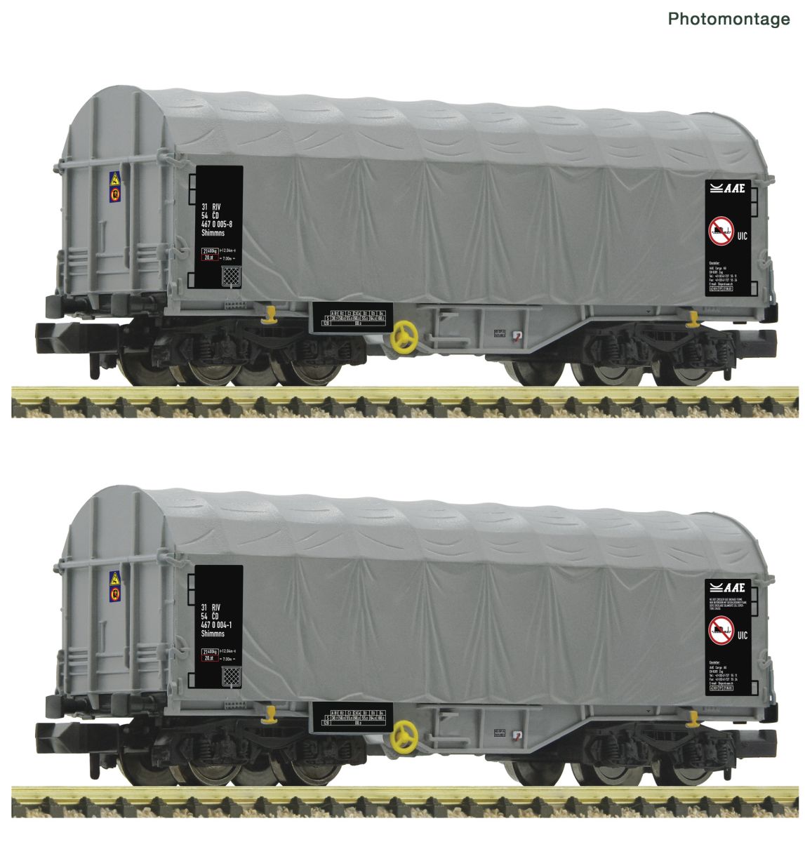 Fleischmann 6660087 - 2er Set Schiebeplanenwagen Shimmns, CD, Ep.VI