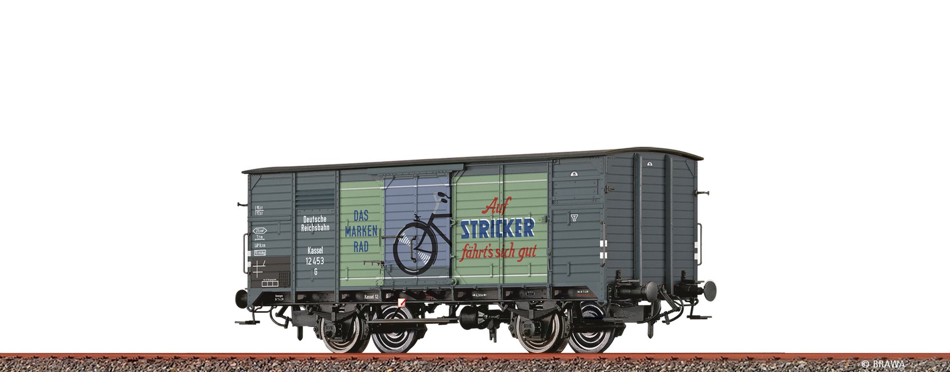 Brawa 50789 - Gedeckter Güterwagen G 'Stricker', DRG, Ep.II