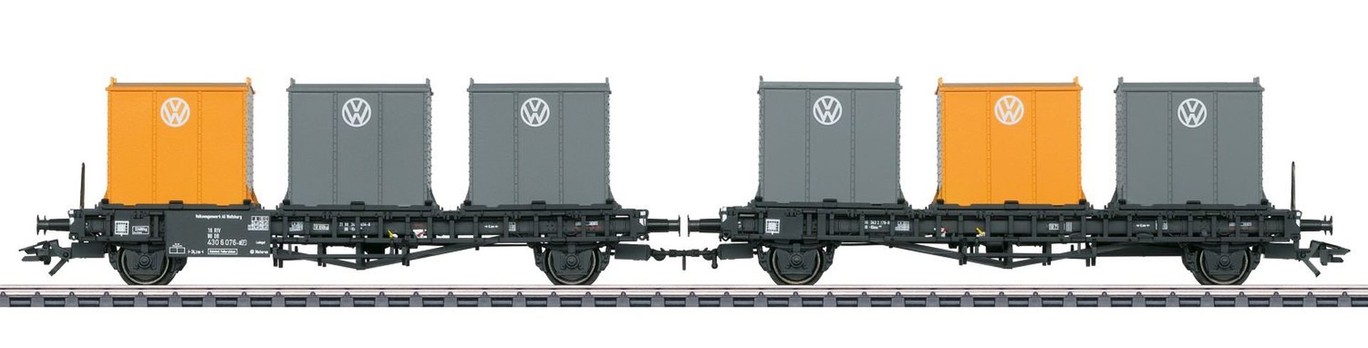 Märklin 46663 - Behälter-Transportwagen Laabs, DB, Ep.IV 'Volkswagen AG'