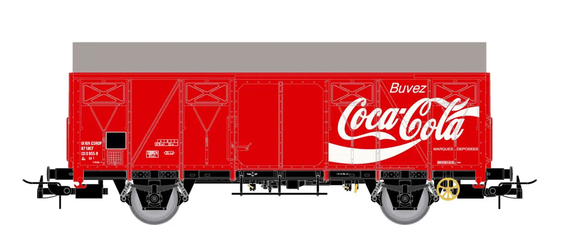 Jouef HJ6254 - Gedeckter Güterwagen G4 'Coca Cola', SNCF, Ep.IV