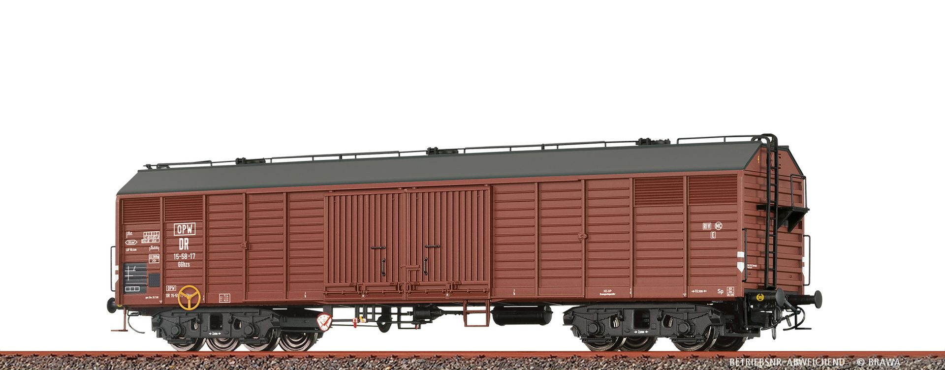 Brawa 50406 - Gedeckter Güterwagen GGhzs, DR, Ep.III