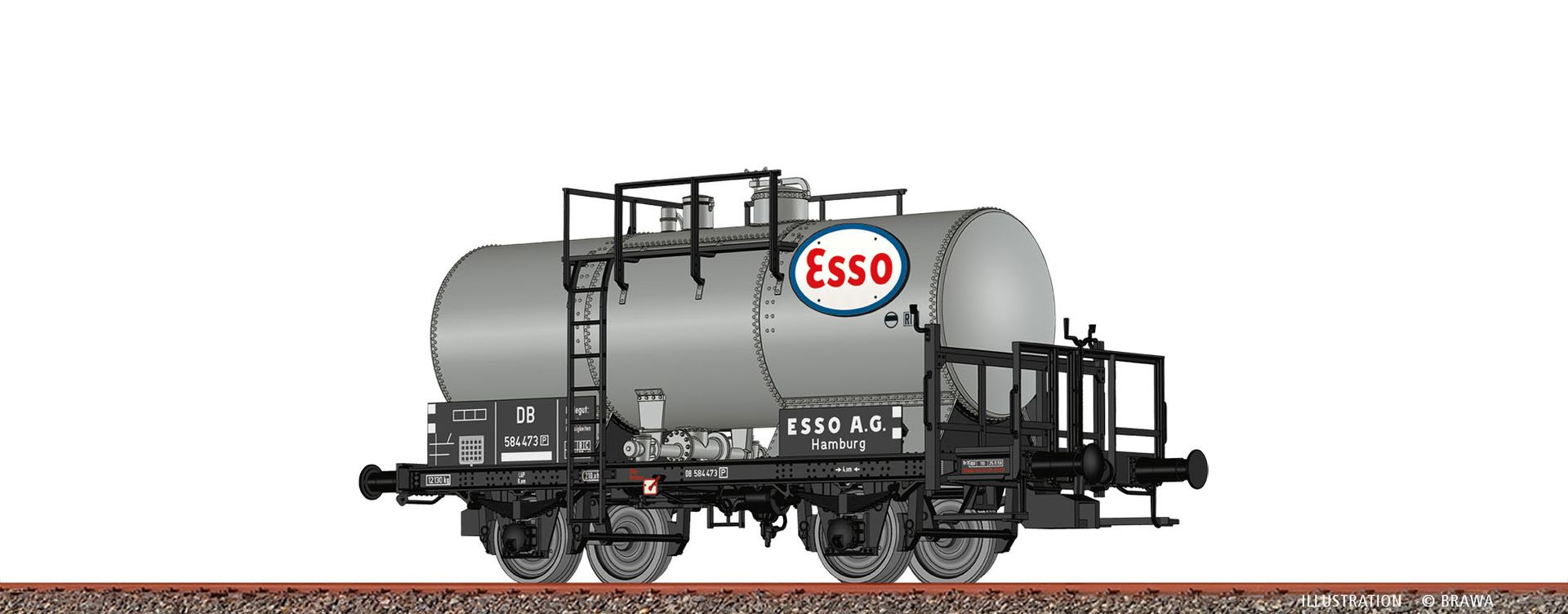 Brawa 50850 - Kesselwagen Z[P] 'Esso', DB, Ep.III