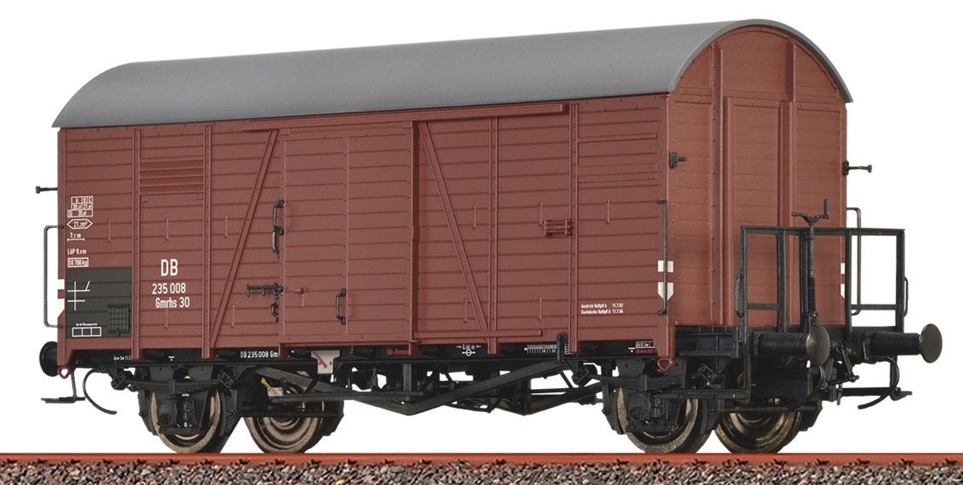 Brawa 50745 - Gedeckter Güterwagen Gms 30, DB, Ep.III