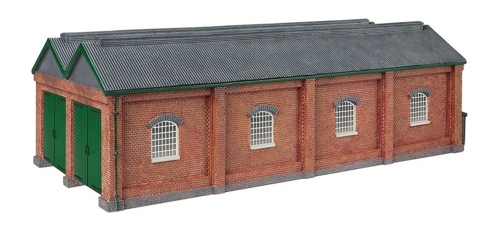 Hornby TT9019 - Lockschuppen zweifach, aus roten Ziegelsteinen