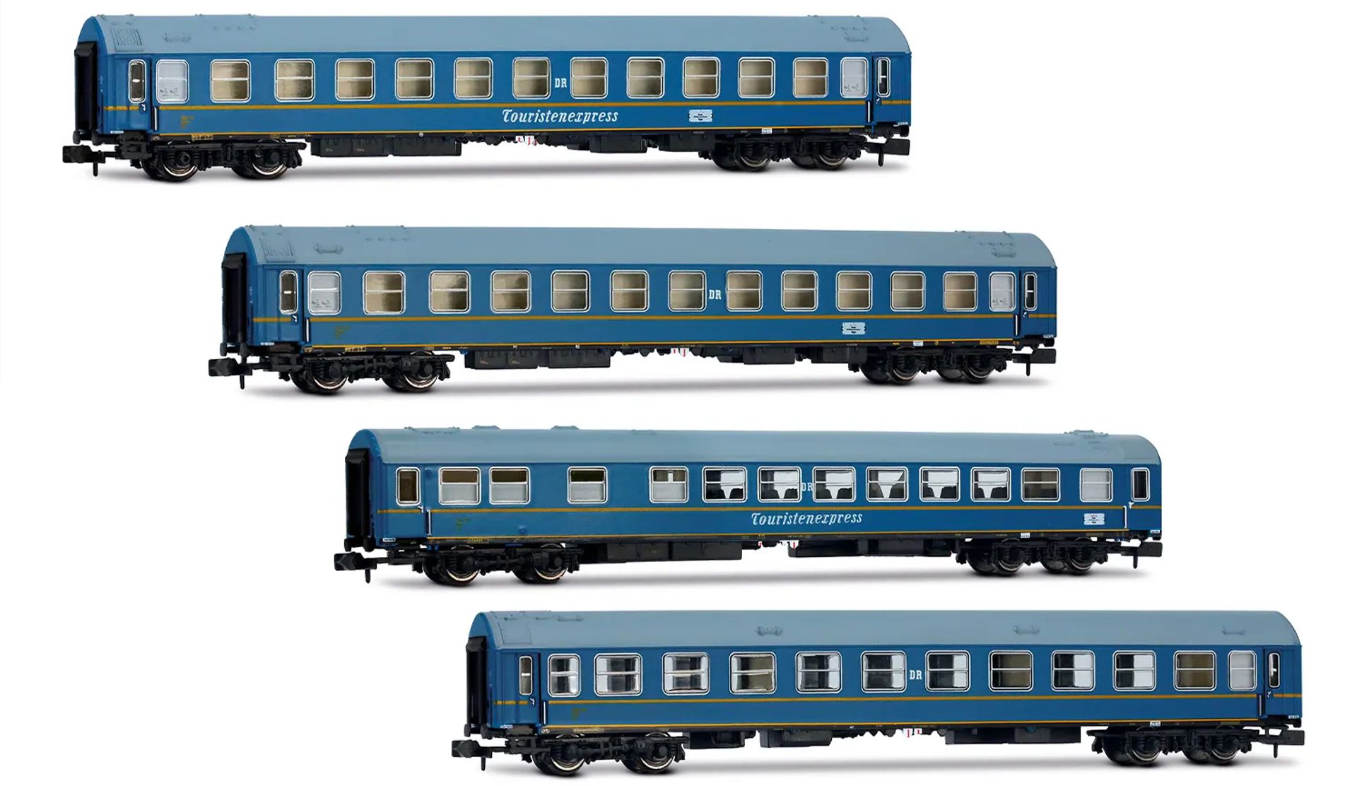 Arnold HN4420 - 4er Set Personenwagen 'Touristen-Express', DR, Ep.III