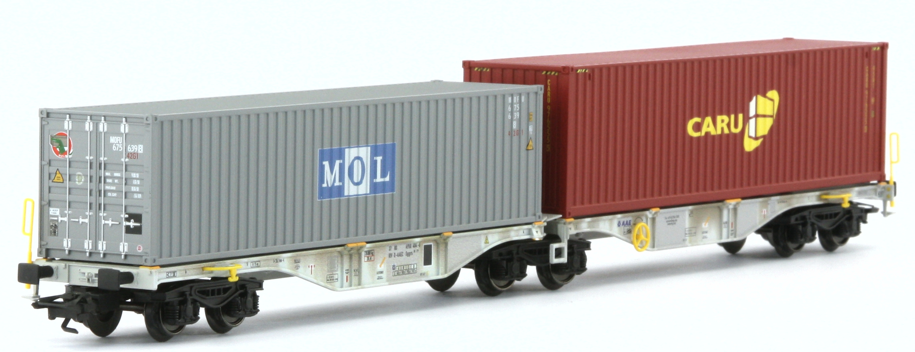 Märklin 47811 - Doppel-Containertragwagen Sggrss 80, AAE, Ep.VI 'MOL, CARU'