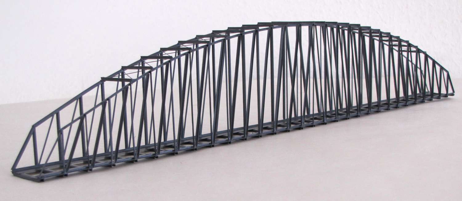 Hack 23160 - BN50-A - Bogenbrücke 50cm, 1-gleisig, grau