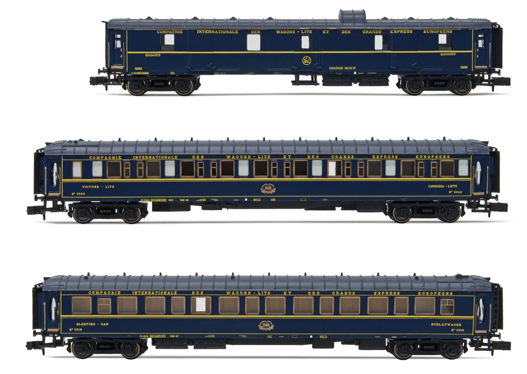 Arnold HN4401 - 3er Set Personenwagen, CIWL, Ep.III 'Train Bleu'