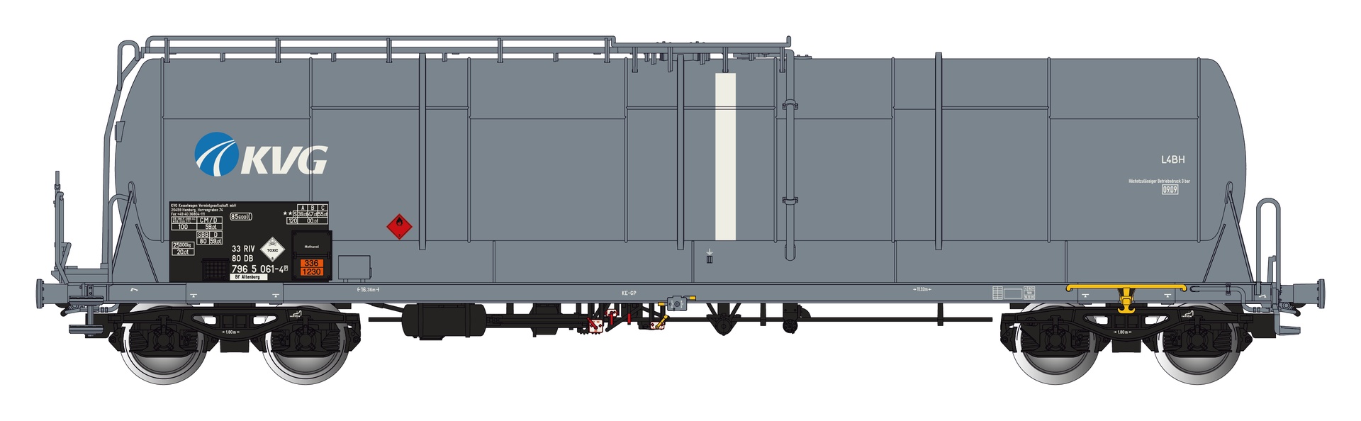 Albert Modell 796007 - Kesselwagen Zas, DB, Ep.V 'KVG'
