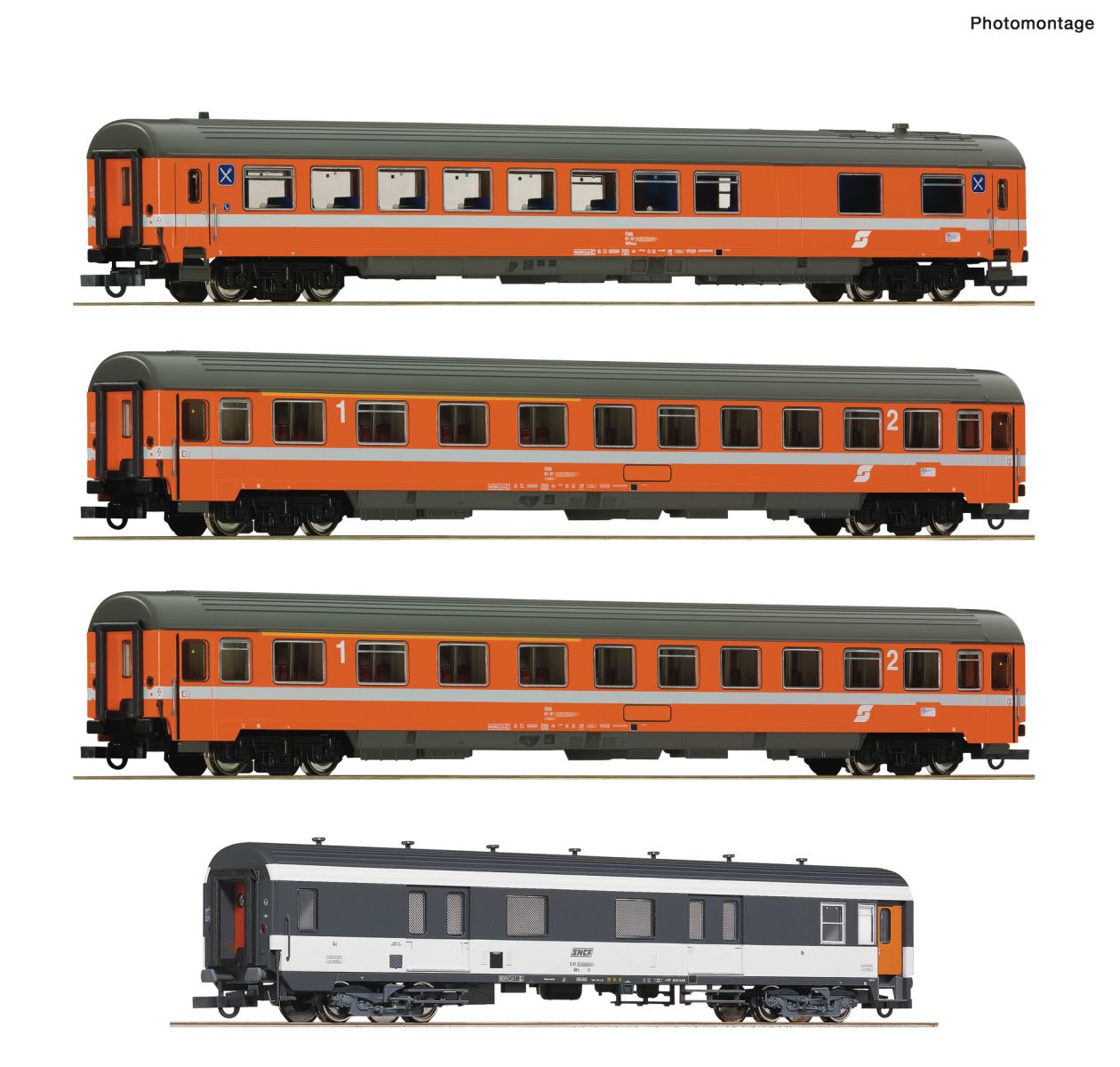 Roco 6200077 - 4er Set Personenwagen 'Arlberg-Express', ÖBB, Ep.IV, Set 1