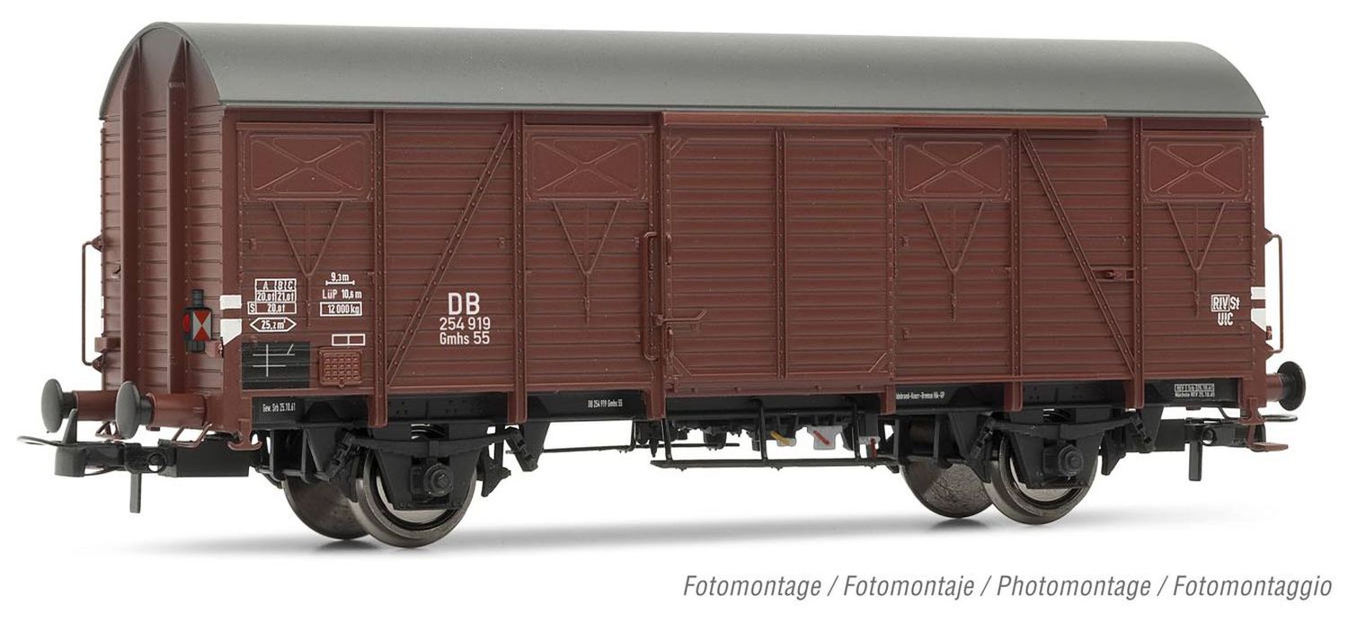Rivarossi HR6503 - Gedeckter Güterwagen Gmhs 55, DB, Ep.III, mit Schlusssignal