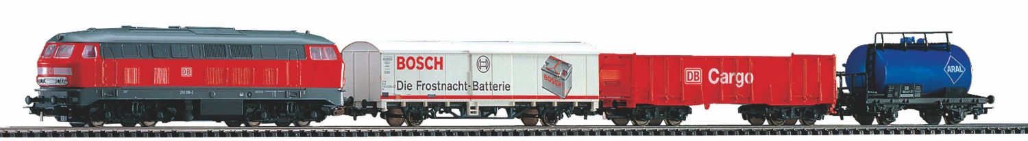 Piko 57154 - Analoges Startset mit BR 218 und Güterzug, DBAG, Ep.V, A-Gleis mit Bettung