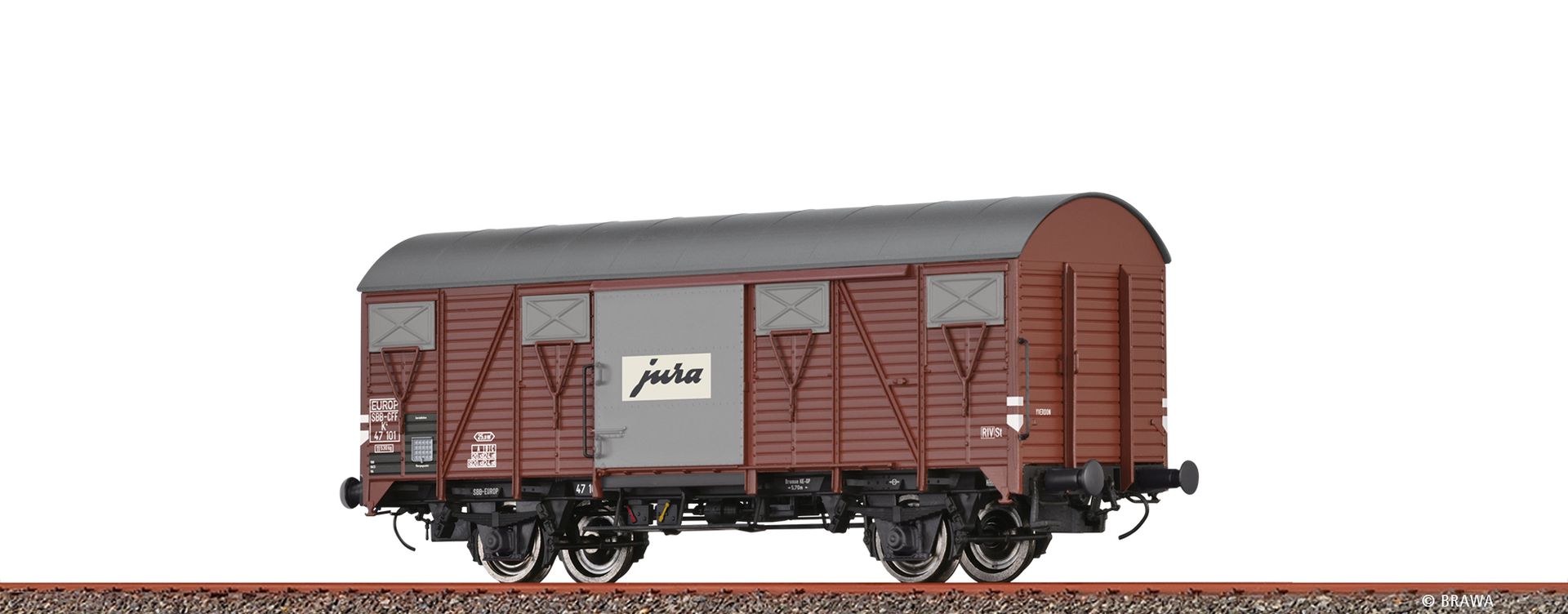 Brawa 50148 - Gedeckter Güterwagen K4 'Jura', SBB, Ep.III