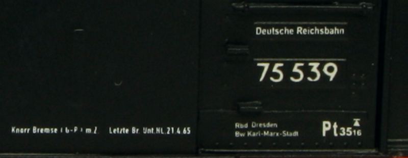 Beckmann 1010602 - Dampflok 75 539, DR, Ep.III