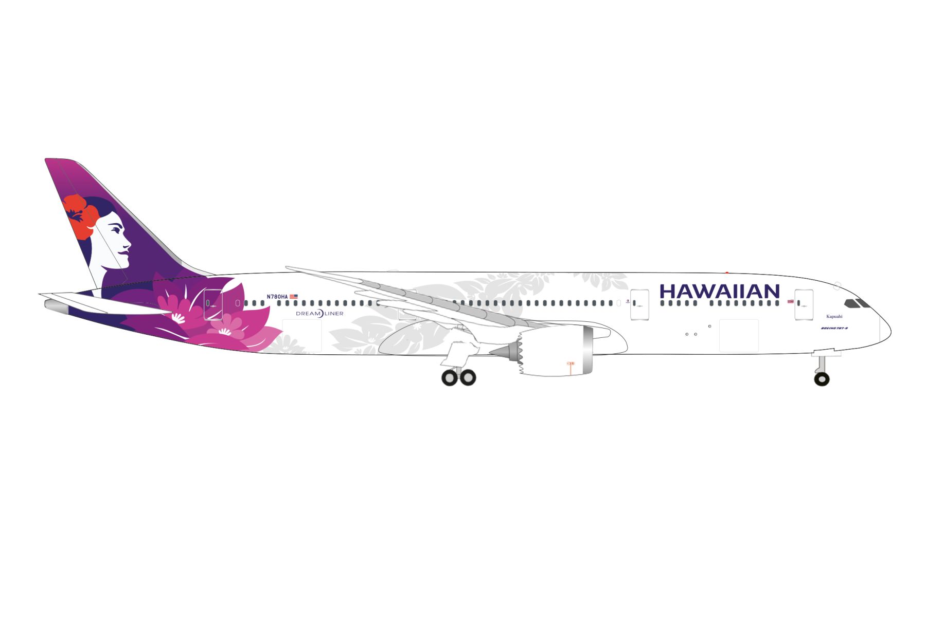 Herpa 537612 - Hawaiian Airlines Boeing 787-9 Dreamliner