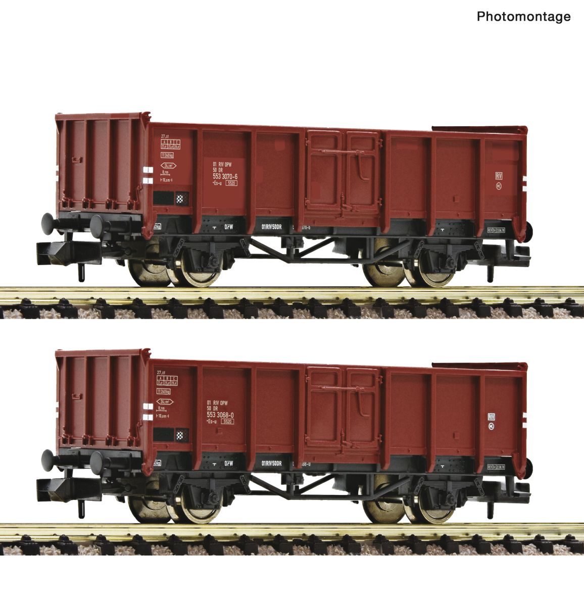 Fleischmann 6660138 - 2er Set Offene Güterwagen, DR, Ep.IV
