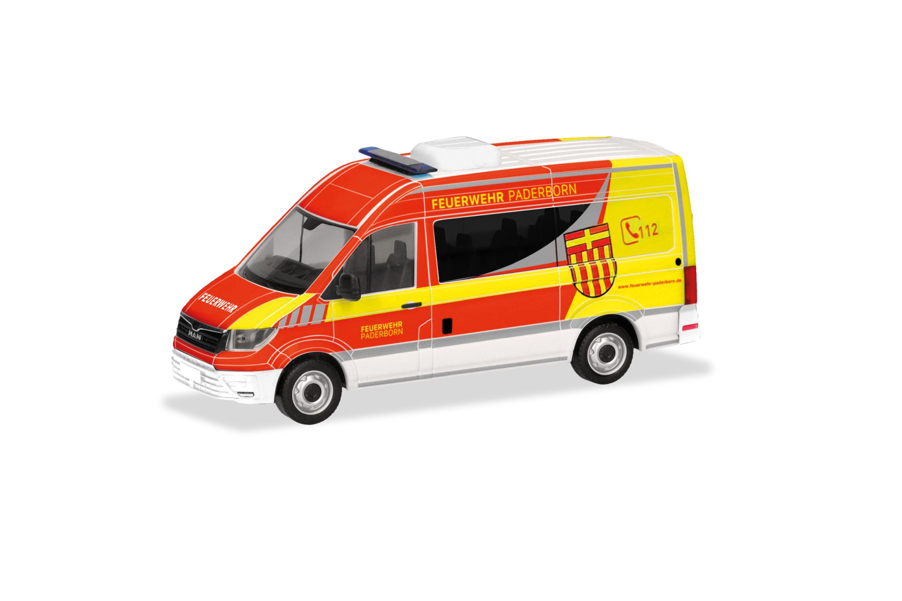 Herpa 098816 - MAN TGE Halbbus Hochdach "Feuerwehr Paderborn"