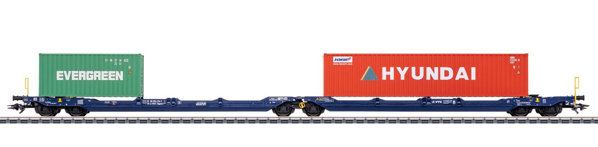 Märklin 47474 - Doppel-Taschenwagen Sdggmrss, VTG, Ep.VI 'EVERGREEN, HYUNDAI'