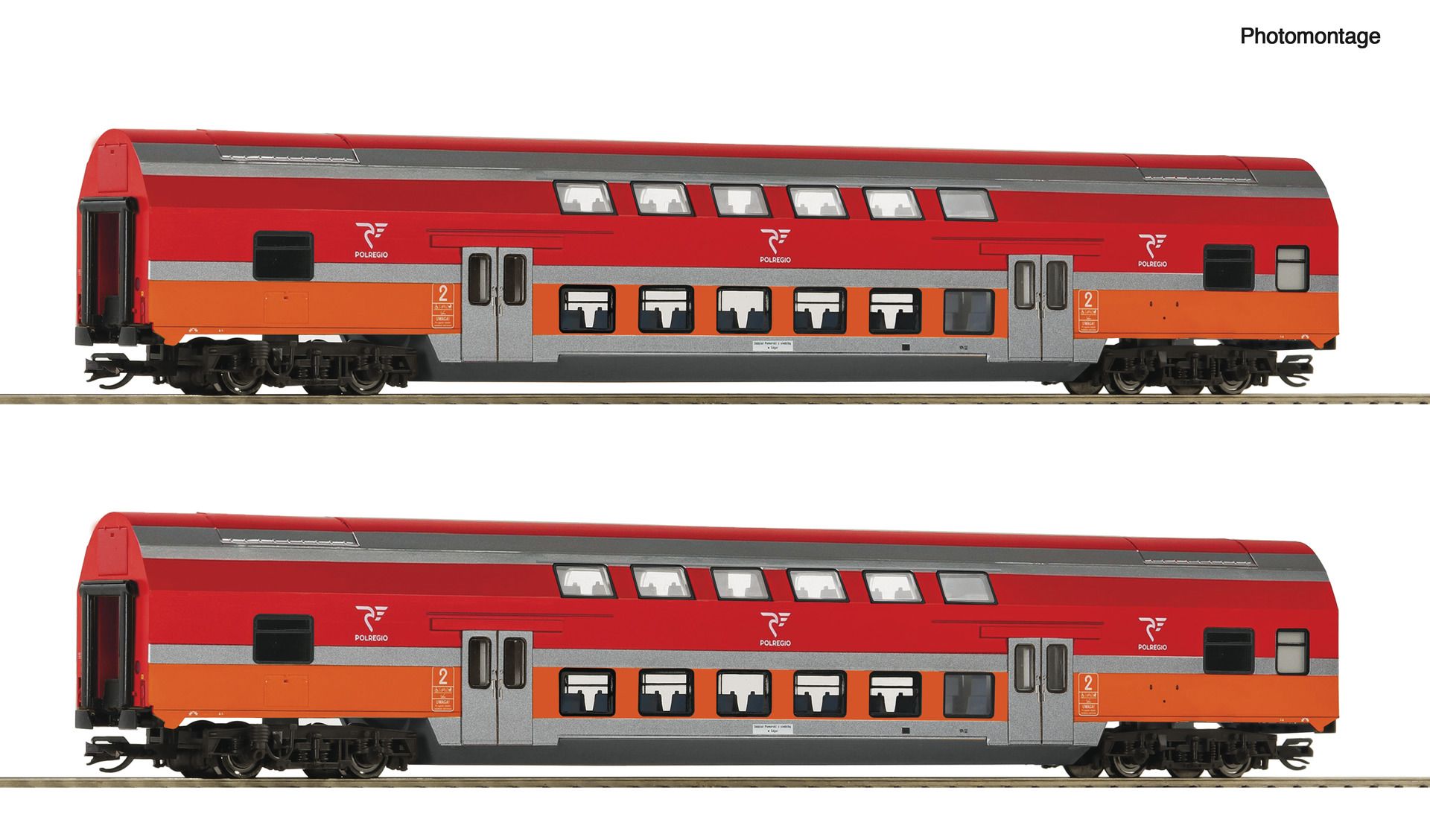 Roco 6280047 - 2er Set Doppelstockwagen, Polregio, Ep.VI