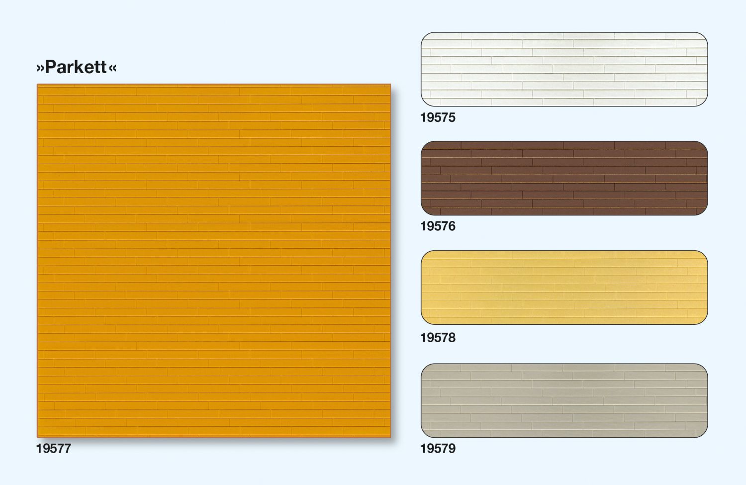 Preiser 19578 - Parkett kieferfarben, 3 Platten, 95 x 95 mm