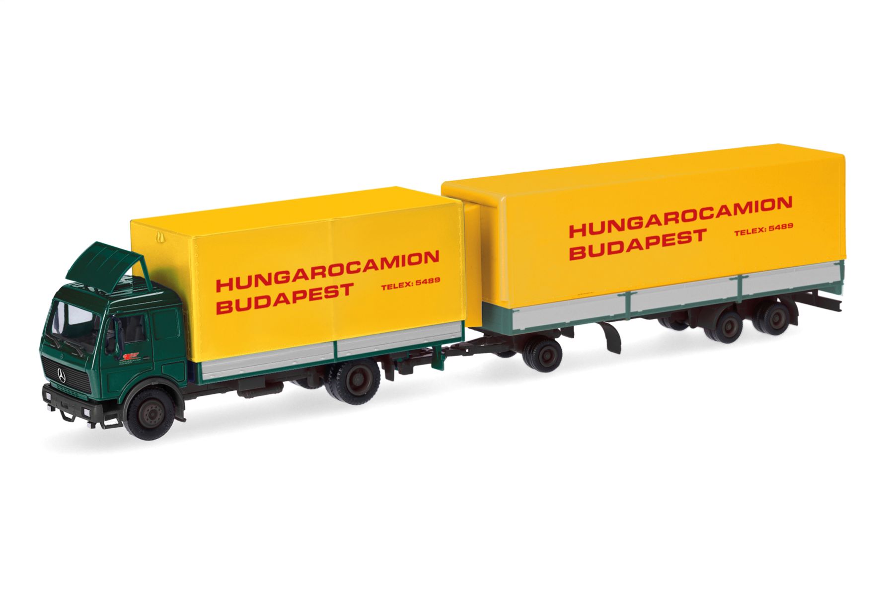 Herpa 318327 - Mercedes-Benz NG Transmaximal-Hängerzug "Hungarocamion"