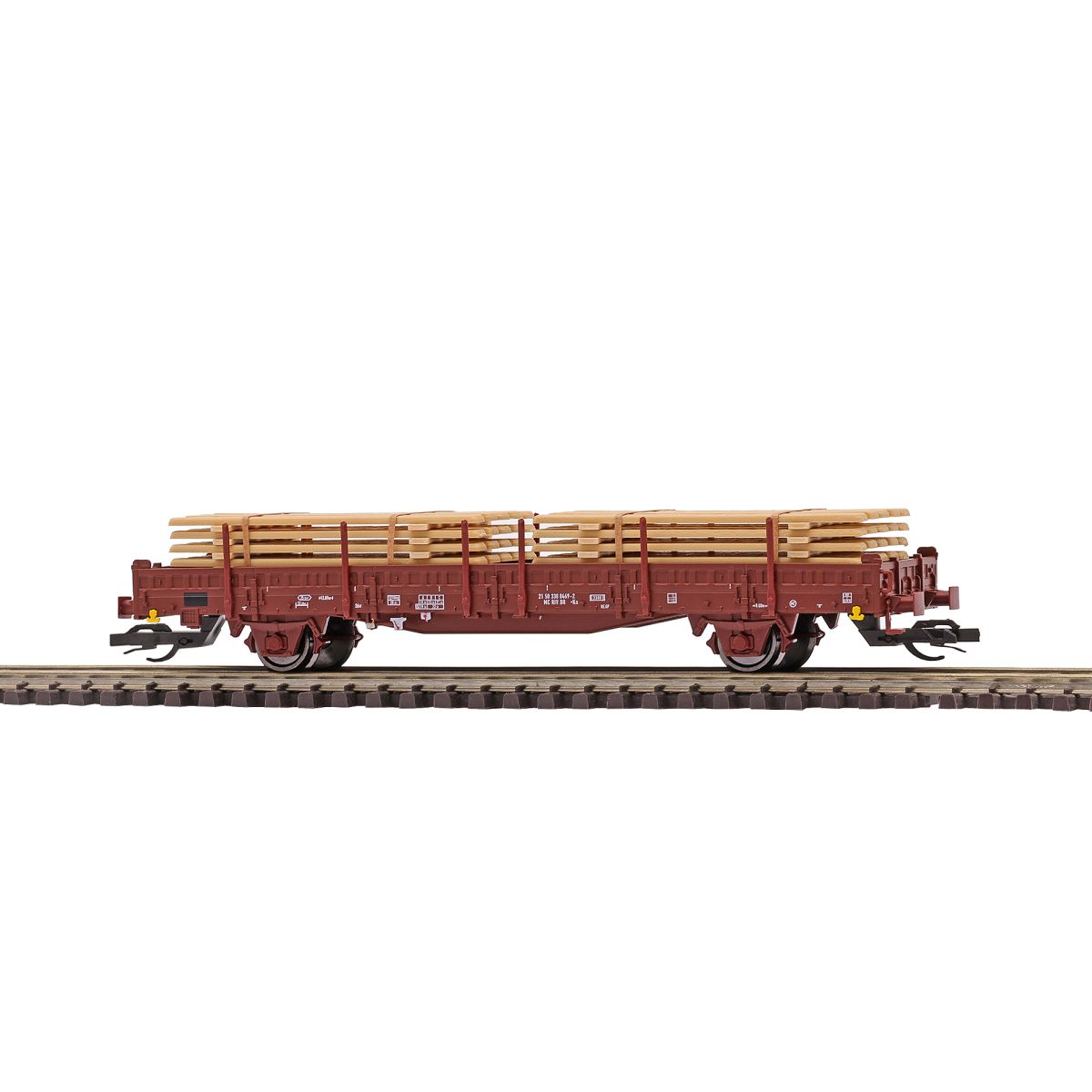 Busch 31518 - Flachwagen mit Rungen Ks [3300] mit Bretterstapel, DR, Ep.IV