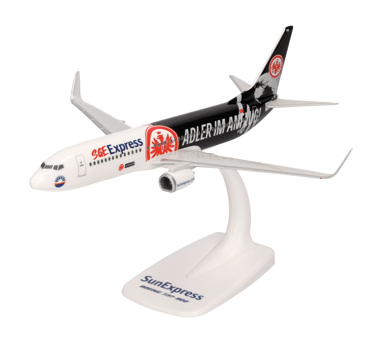 Herpa 614481 - Sun Express Boeing 737-800 Eintracht Frankfurt - SGE Express - "Adler im Anflug"