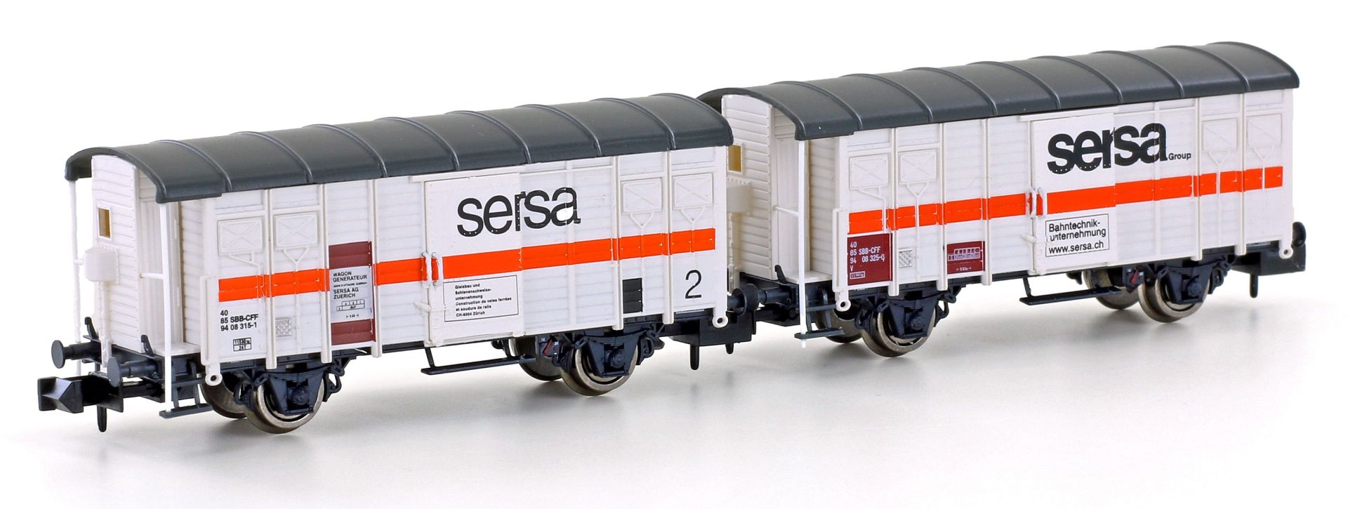 Hobbytrain H24253 - 2er Set gedeckte Güterwagen, SERSA, Ep.V