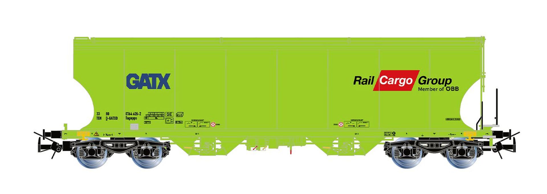 Rivarossi HR6674 - 2er Set Getreidesilowagen, GATX, Ep.VI 'RAIL CARGO GROUP'