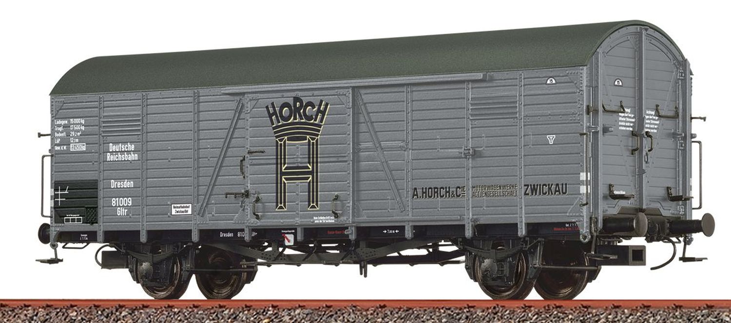Brawa 50477 - Gedeckter Güterwagen Dresden, DRG, Ep.II 'Horch'