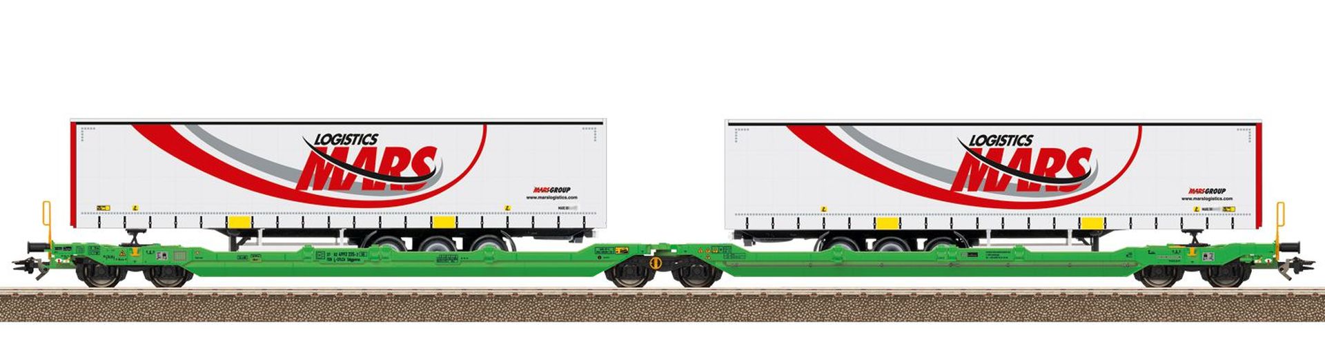 Trix 24473 - Doppel-Taschenwagen Sdggmrss mit Sattelaufliegern, CFL-Cargo, Ep.VI