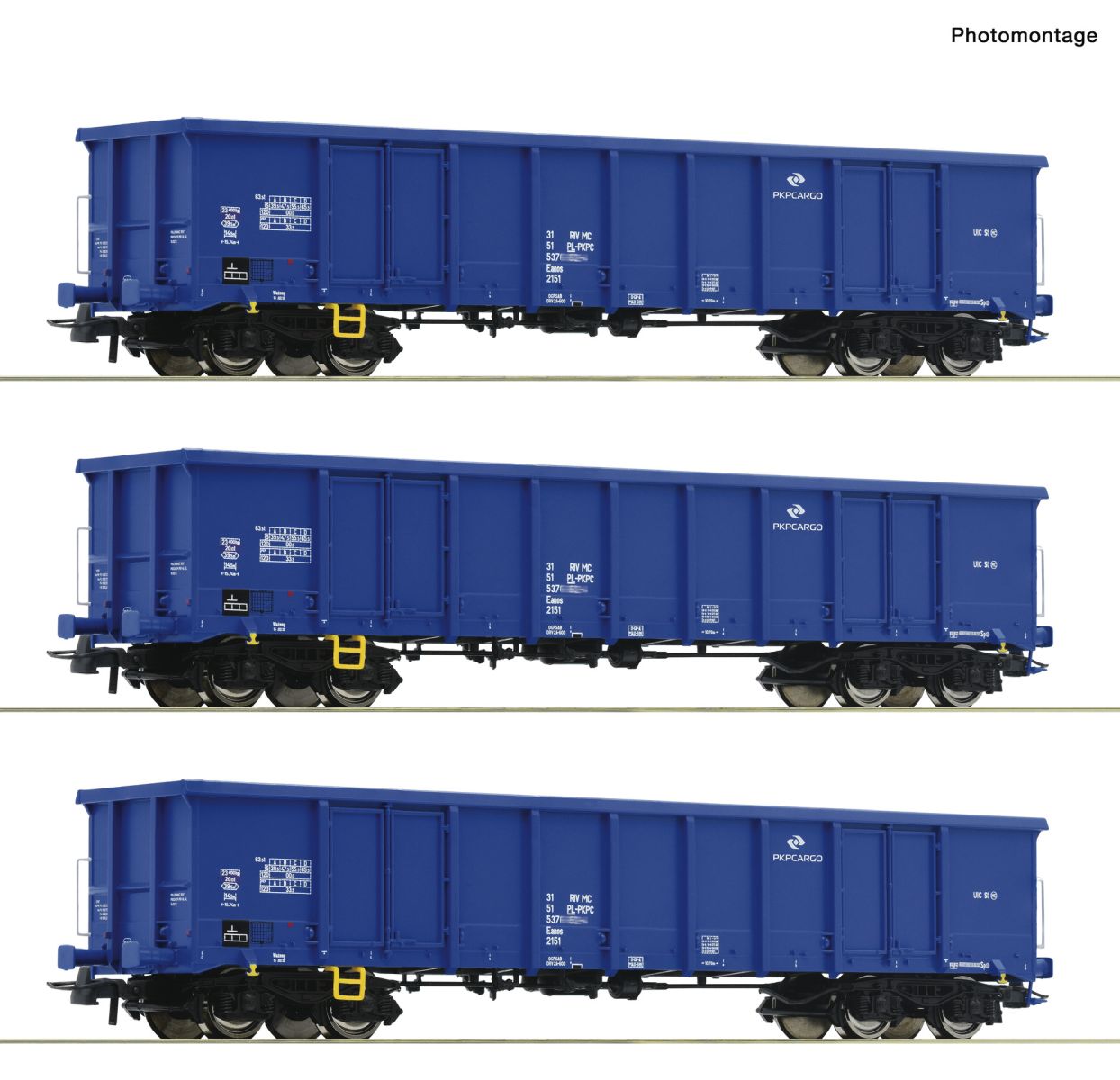 Roco 6600100 - 3er Set offene Güterwagen Eaons, PKP-Cargo, Ep.VI