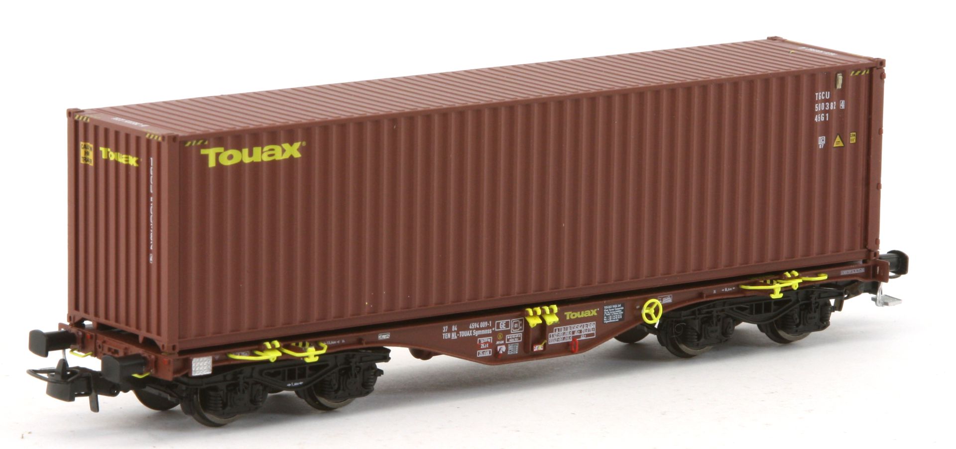 PT-Trains 100200 - Containertragwagen Sgmmnss mit Container, Touax, Ep.VI