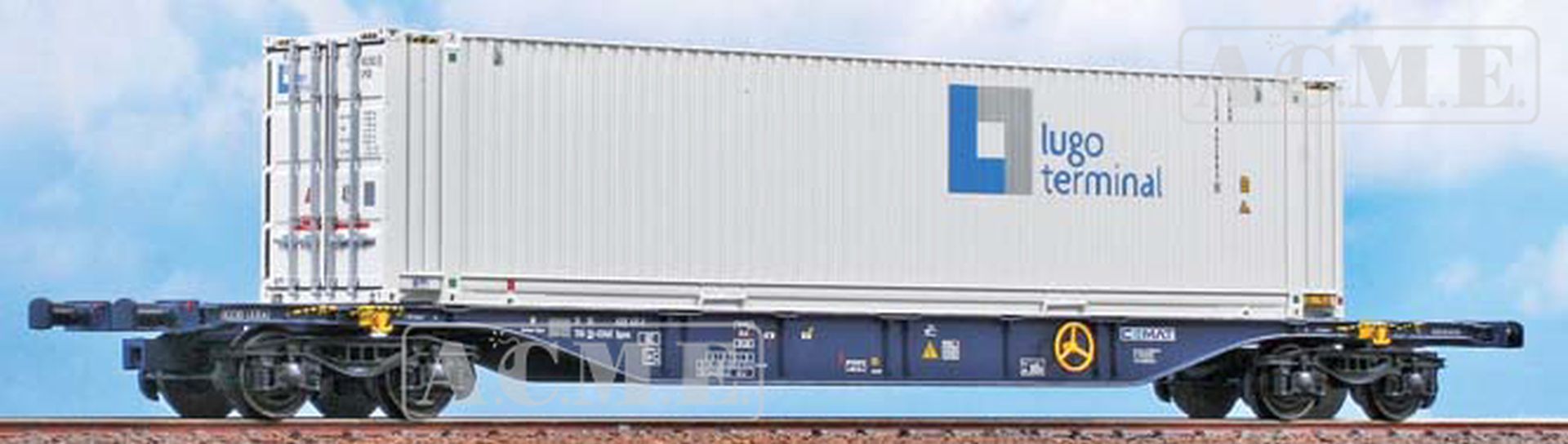 ACME AC 40419 - Containertragwagen Sgnss 60, CEMAT Lugo Terminal, Ep.V-VI