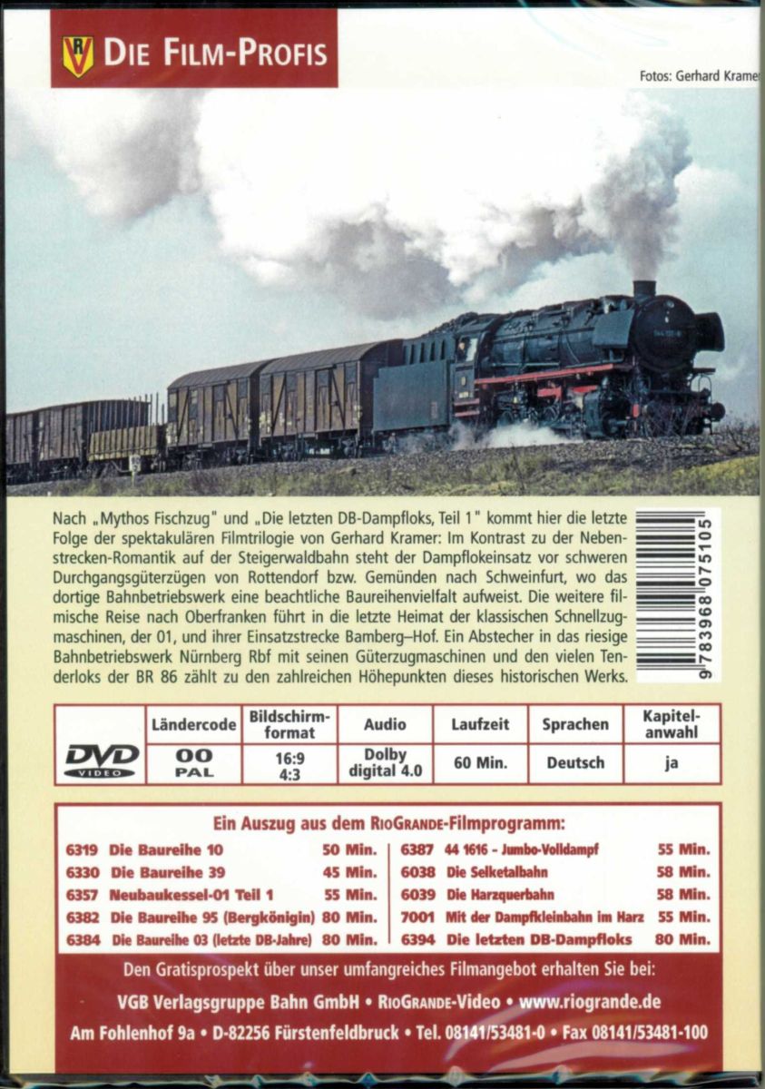 VGB 6395 - DVD - Die letzten DB Dampfloks