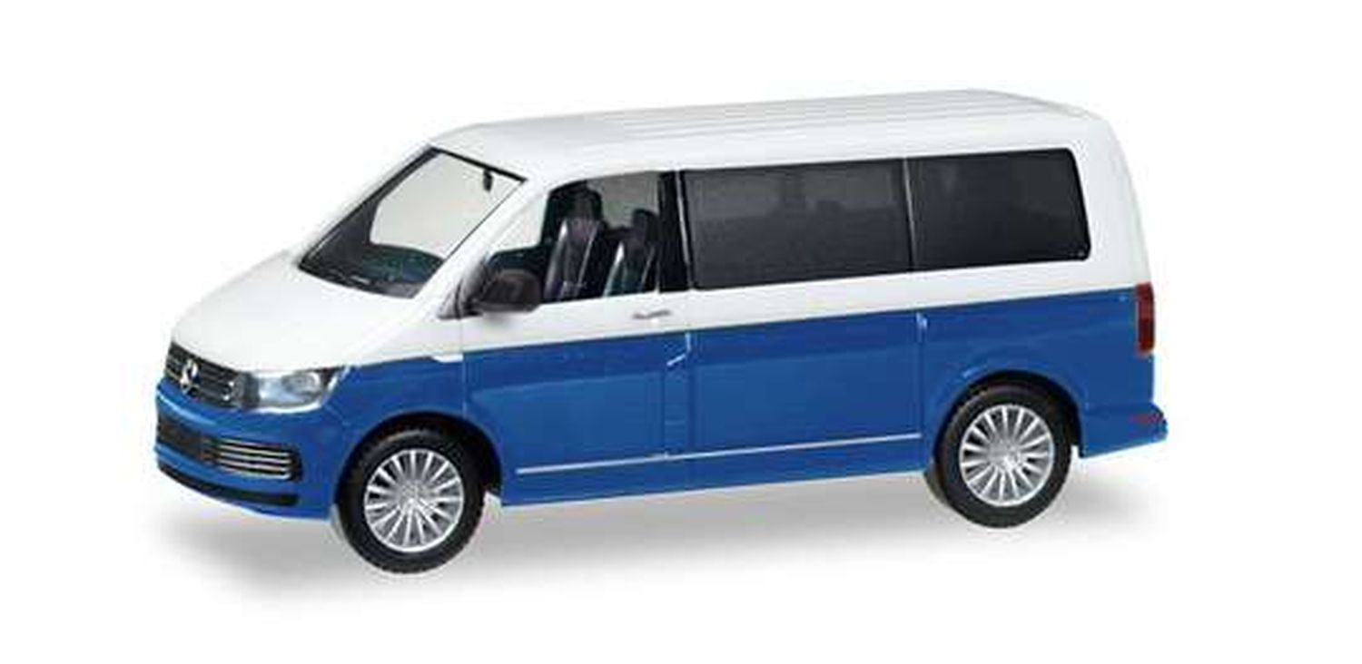 Herpa 038730-002 - VW T6 Multivan Bicolor, weiß/sternlichtblau Metallic